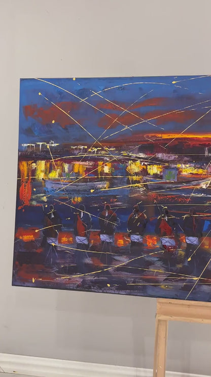 Galata Kulesi Senfonisi Yağlı Boya Tablosu