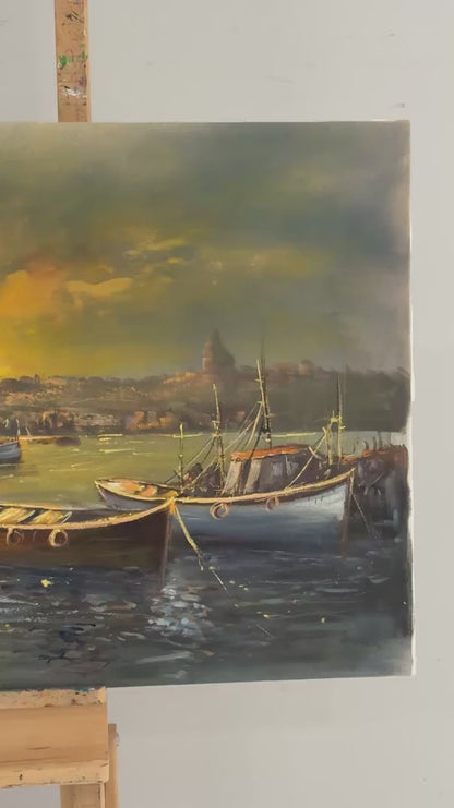 İstanbul’un Sakin Yüzü Yağlı Boya Tablosu