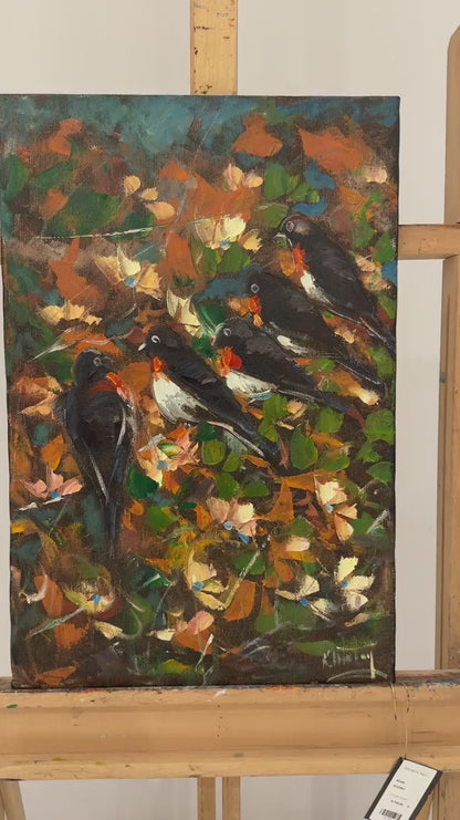 Kuşların Fısıltıları Yağlı Boya Tablosu