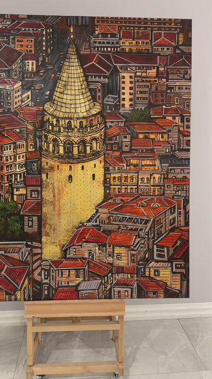 Semt Galata Yağlı Boya Tablosu