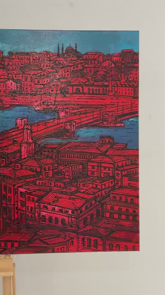 Renklerle İstanbul Yağlı Boya Tablosu