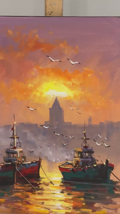 Balıkçıların Dönüşü Yağlı Boya Tablosu