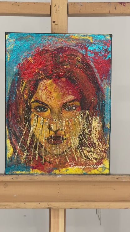 Peçenin Ardındaki Güzellik Yağlı Boya Tablosu