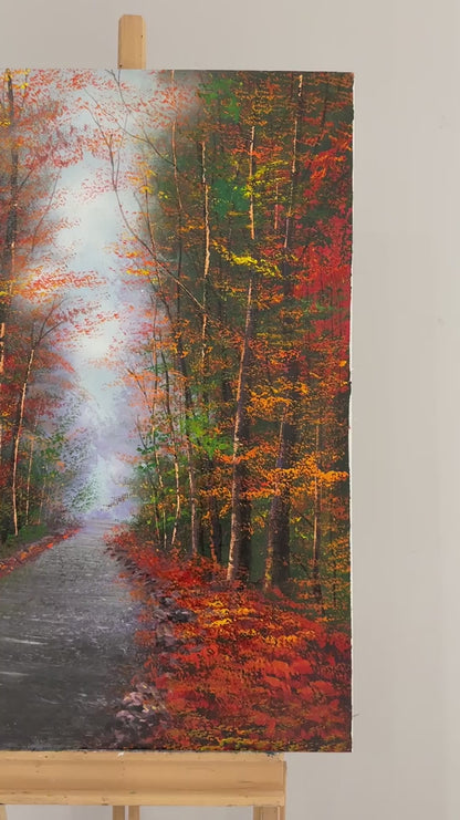 Sessiz Orman Yolu Yağlı Boya Tablosu