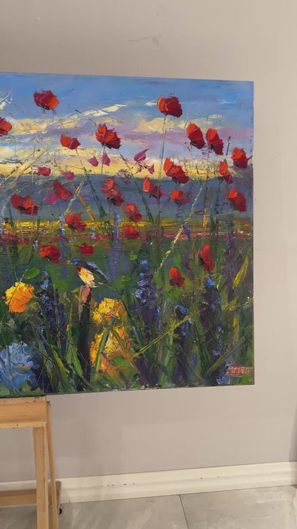 Göğe Açılan Kır Yağlı Boya Tablosu