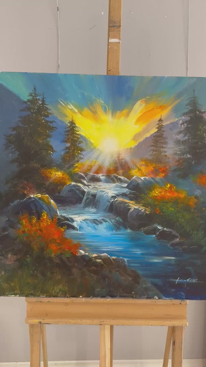 Song of the Waterfall Oil Painting