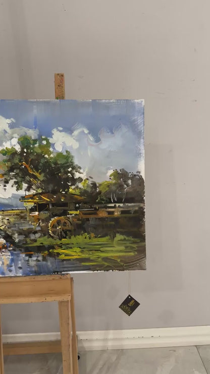 Yeşilin İçinde Bir Gün Yağlı Boya Tablosu