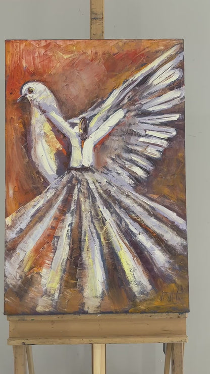 Sema ve Güvercinler Yağlı Boya Tablosu