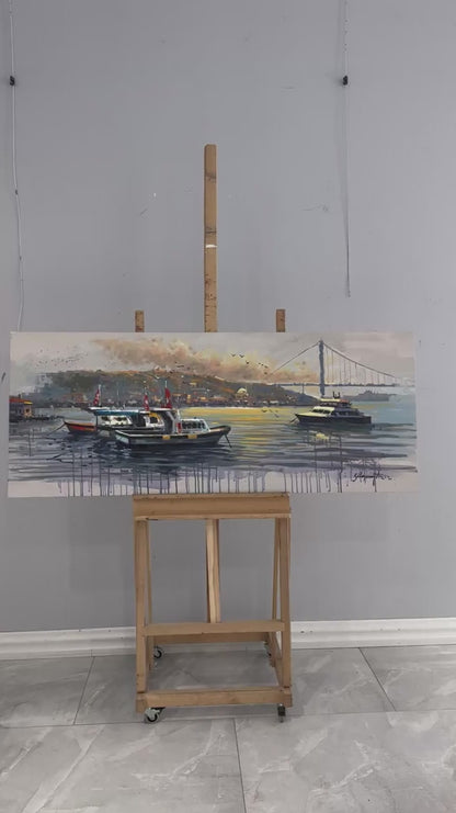 Boğazda Rüzgârın Fısıltısı Yağlı Boya Tablosu