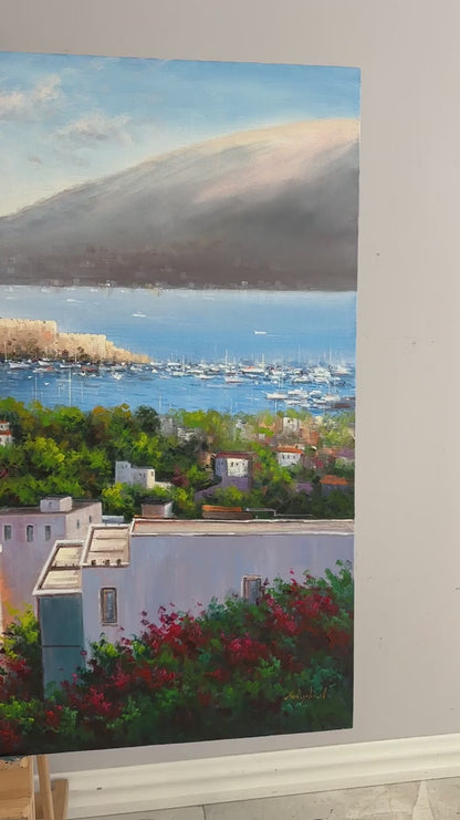 Tarihi Bodrum Kalesi Yağlı Boya Tablosu