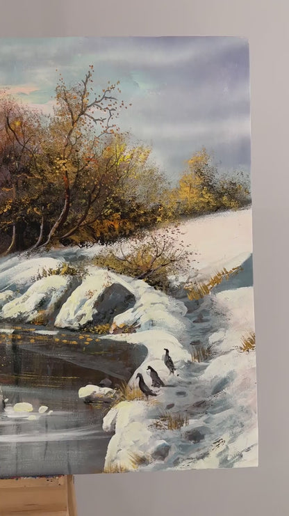 Kış Rüyasının İzleri Yağlı Boya Tablosu