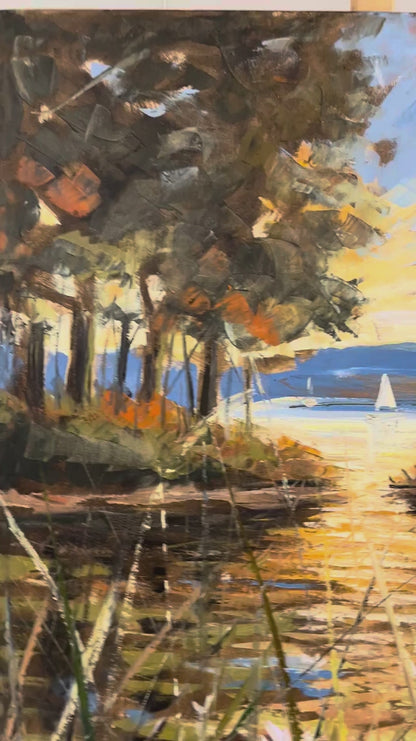 Sonbaharda Nilüferler Yağlı Boya Tablosu