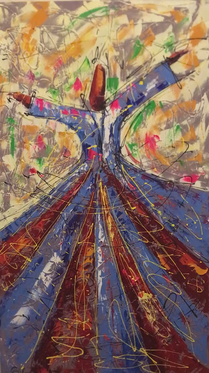 Semazenlerin İç Dünyası Yağlı Boya Tablosu