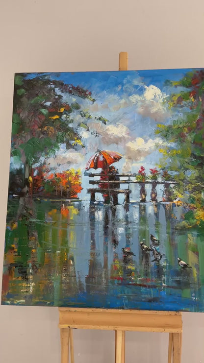 Sonbaharın Romantik Günü Yağlı Boya Tablosu