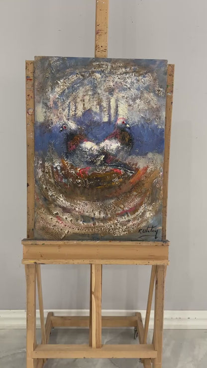 Boğazda Güvercinlerin Dansı Yağlı Boya Tablosu