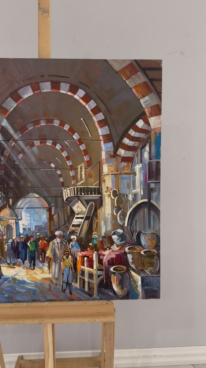 Echoes of the Historic Bazaar Oil Painting