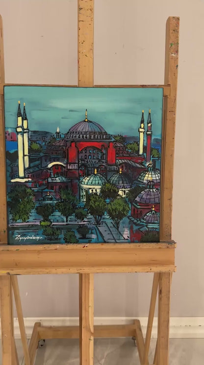 Ayasofya’da Akşam Yağlı Boya Tablosu