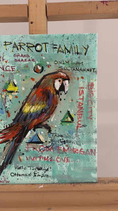 Parrot Family Yağlı Boya Tablosu