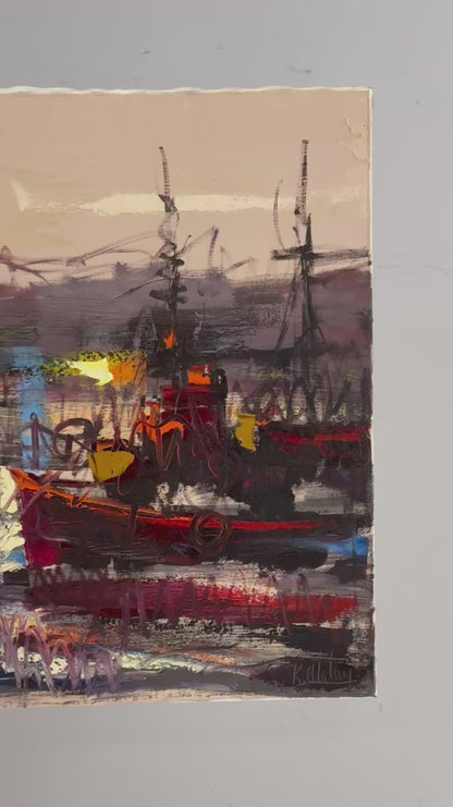 Boğazın Modern Işıltısı Yağlı Boya Tablosu