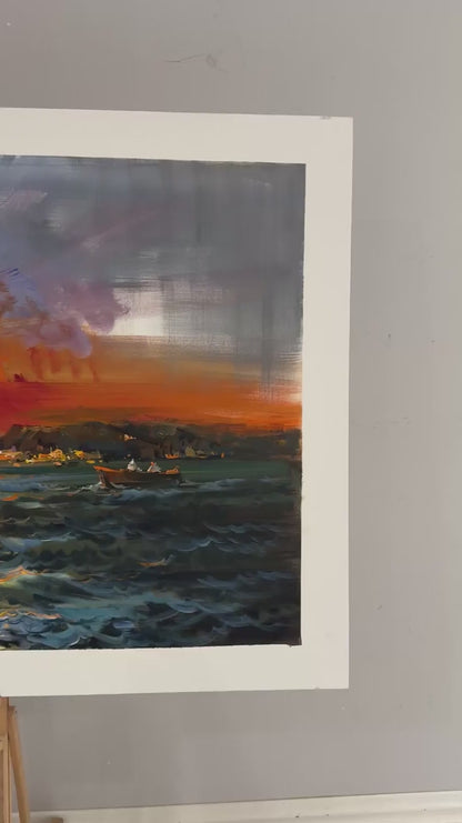 Son Gün Batımı Yağlı Boya Tablosu