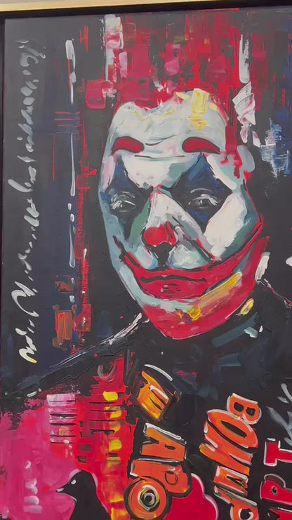 Gülüşün Karanlığı Joker Yağlı Boya Tablosu