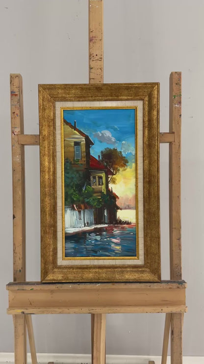 Boğazda Yalıların Sessizliği Yağlı Boya Tablosu