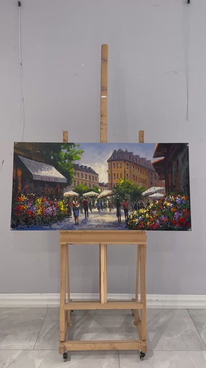 Çiçekçiden Gelen Huzur Yağlı Boya Tablosu