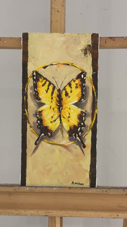 Kelebek ve Işık Yağlı Boya Tablosu