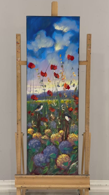 Kır Çiçeklerinin Fısıltısı Yağlı Boya Tablosu