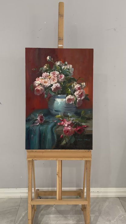 Solan Gülün Hikayesi Yağlı Boya Tablosu