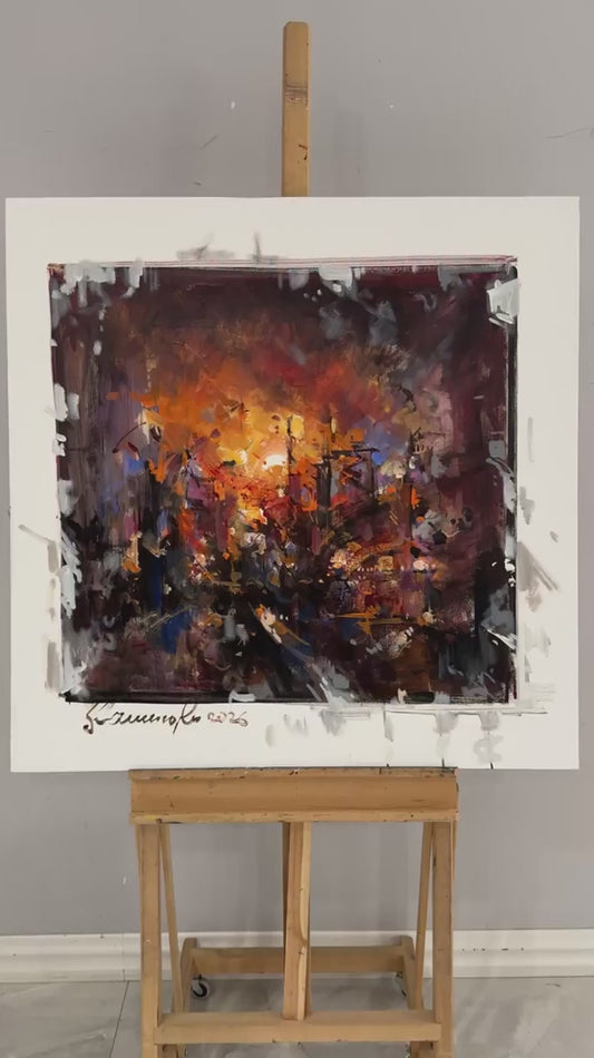 Bir Şehrin Rüyası Yağlı Boya Tablosu