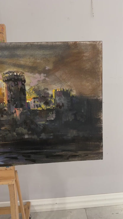 Zamana Direnen Kale Yağlı Boya Tablosu