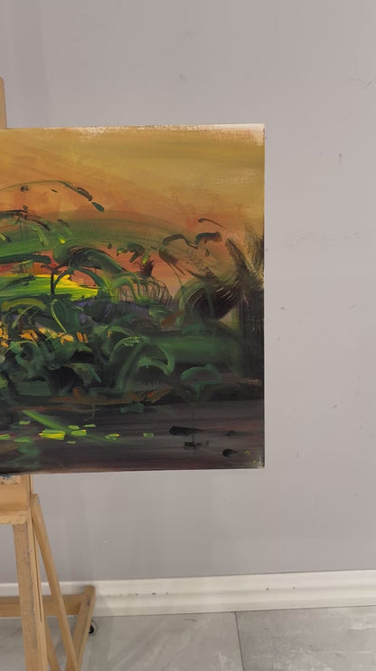 Nehir ve Işık Yağlı Boya Tablosu