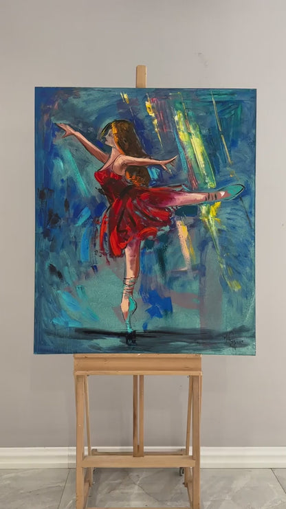 Balerinin Büyülü Sahnesi Yağlı Boya Tablosu