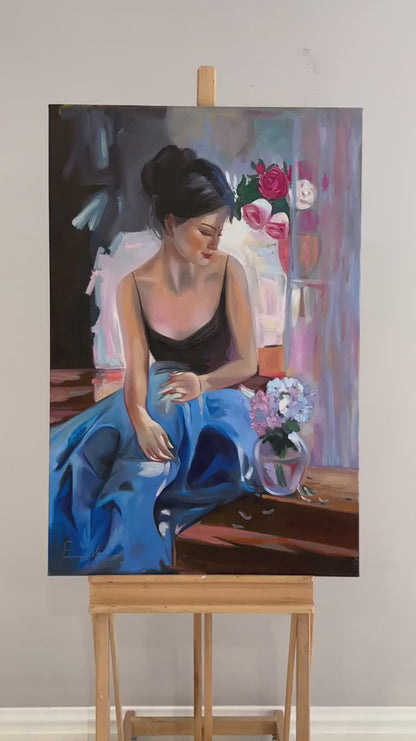 Pencere Önünde Yağlı Boya Tablosu