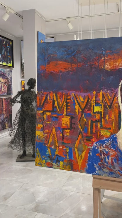 Kilim Desenleri Yağlı Boya Tablosu