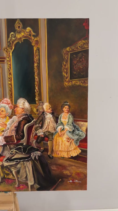 Soylu Aile Portresi Yağlı Boya Tablosu