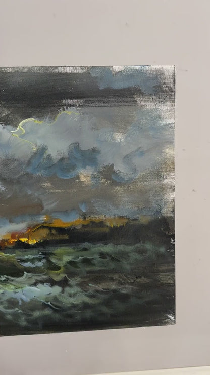 Denizin Asi Dalgaları Yağlı Boya Tablosu