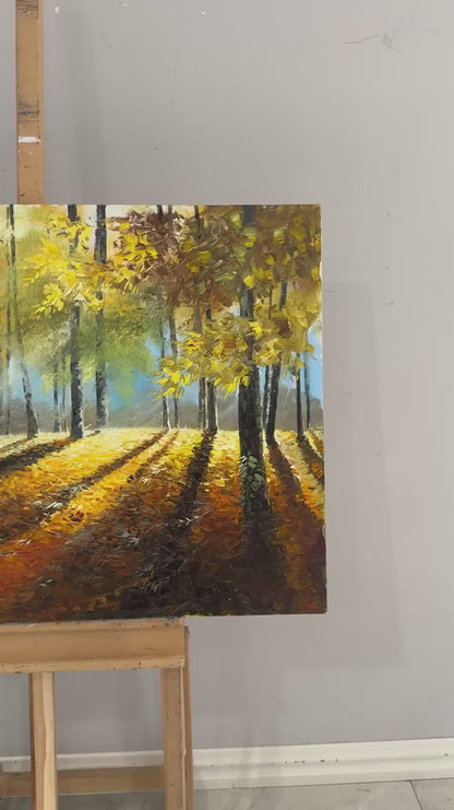 Işığa Açılan Orman Yağlı Boya Tablosu