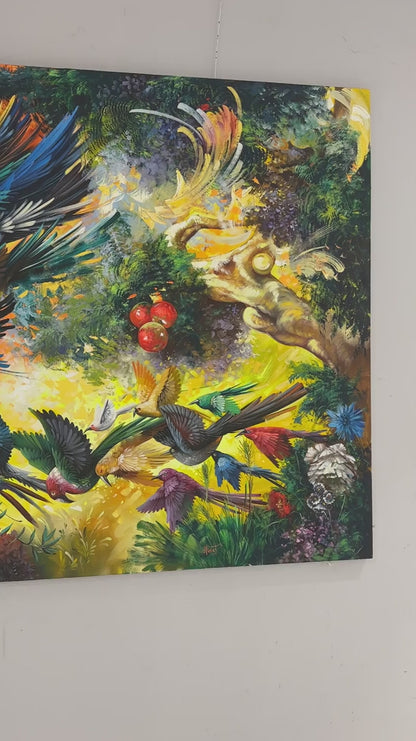 Simurg'un Kanatlarında Yağlı Boya Tablosu