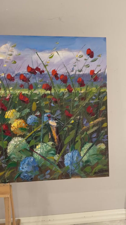 Kırlarda Manzara Yağlı Boya Tablosu