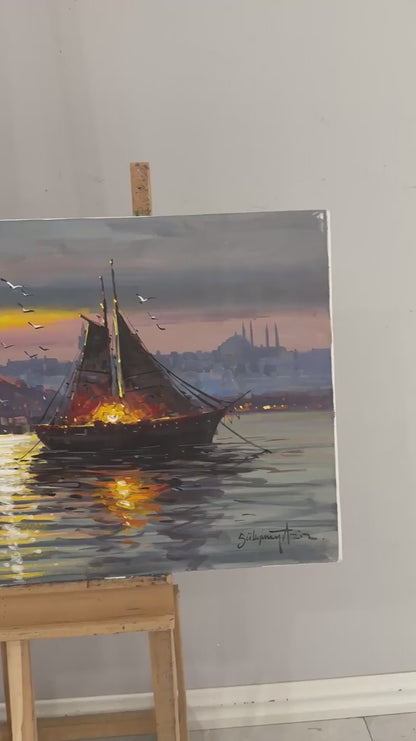 Boğazın Hikayesi Yağlı Boya Tablosu