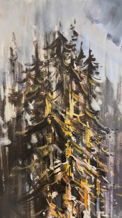 Av ve Kışın Gölgeler Yağlı Boya Tablosu