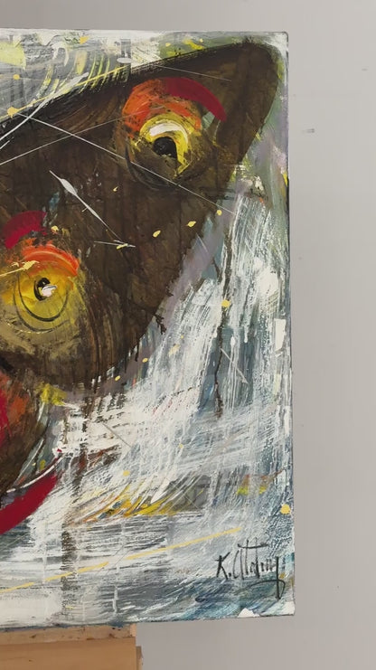 Kelebeğin Modern Rüyası Yağlı Boya Tablosu