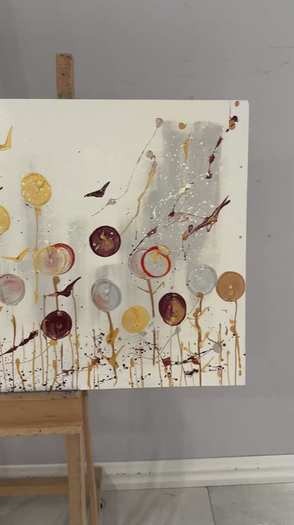 Işığa Duran Çiçekler Yağlı Boya Tablosu