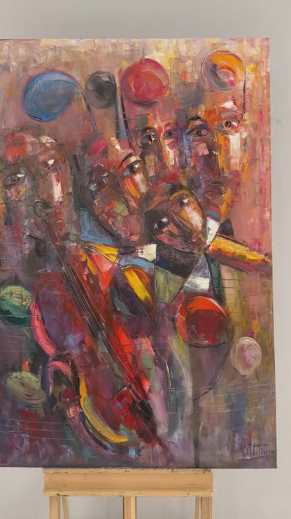 Soyut Konçerto Yağlı Boya Tablosu