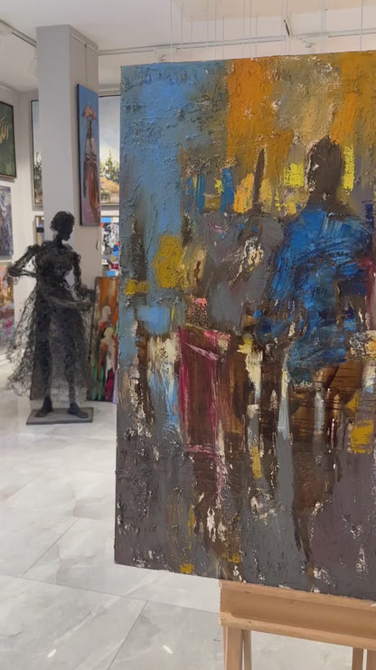 Modern İnsanların Dünyası Yağlı Boya Tablosu