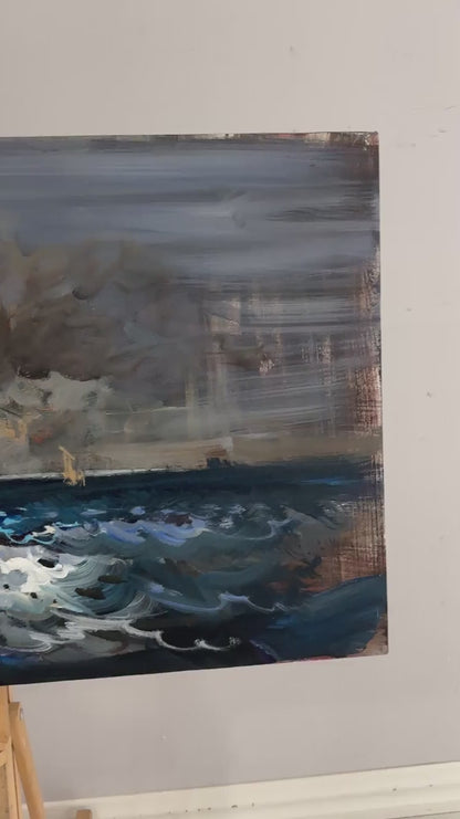 Mavilikte Sessizlik Yağlı Boya Tablosu