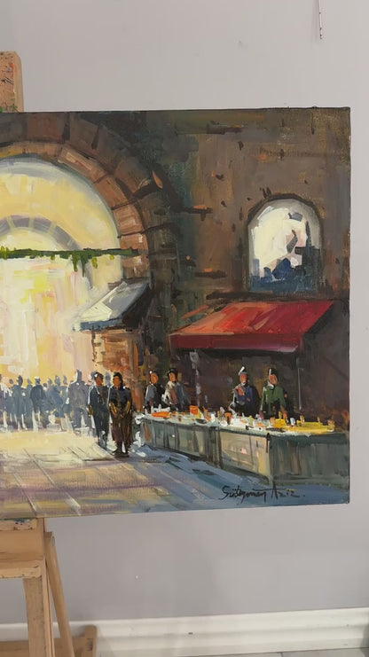 Tarihi Hanın Çiçekleri Yağlı Boya Tablosu