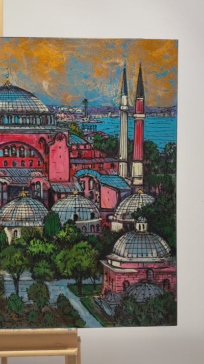 Ayasofya'nın Zamansız Yansımaları Yağlı Boya Tablosu